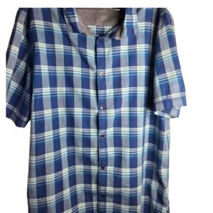 Calvin Klein Mens Blue Plaid Shirt Y2K Size L